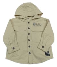 Béžová lehká riflová bunda se smajlíky Next