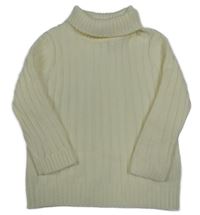 Smotanový rebrovaný pletený rolák Shein