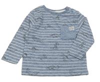 Modro-biele pruhované tričko s dinosaurami S. Oliver