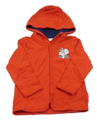 Nové - červená ľahká prepínaci mikina so Silvestrem a kapucňou