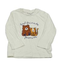 Biele tričko so zvířaty manguun