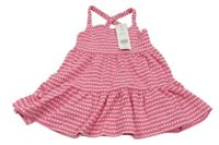 Nové - ružovo-biele vzorované šaty Fishbone