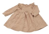 Staroružové rebrované šaty s králikmi a volánikmi M&S