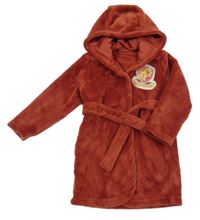 Tehlový chlpatý župan s nášivkou a kapucí - Harry Potter