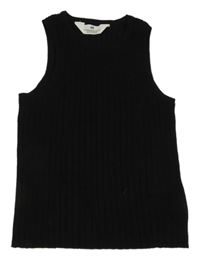Čierny rebrovaný úpletový top H&M