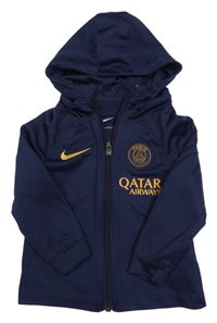 Tmavomodrá funkční fotbalová propínací mikina Paris Saint-Germain Nike