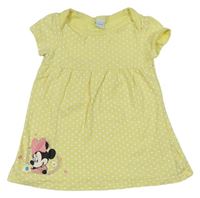 Žlté bodkovaná é bavlnené šaty s Minnie Disney