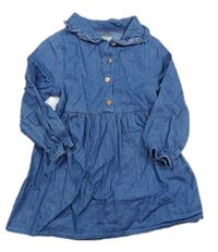 Modré košilové šaty riflového vzhledu Primark