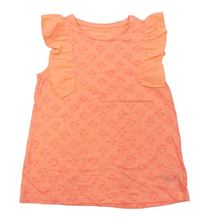 Neónově oranžové vzorované tričko s volánikmi Mothercare
