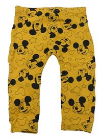 Hořčicové lehké baggy tepláky s Mickeym Disney