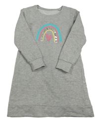 Svetlosivé teplákové šaty s dúhou Lily & Dan