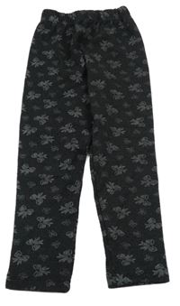 Tmavošedé zateplené legíny s mašlemi 