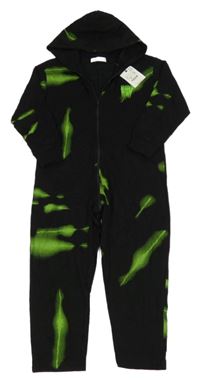 Nové - Černo-zelená tepláková kombinéza s kapucí Zara