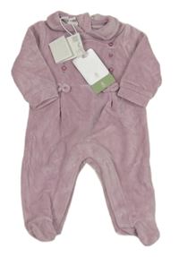 Nové - Fialový sametový overal s květy iDO