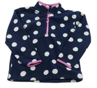 Tmavomodro-bielo-fialová bodkovaná á fleecová mikina Nutmeg