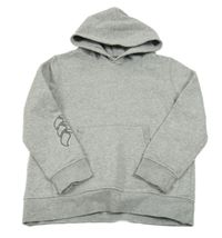 Sivá mikina s výšivkou a kapucňou Canterbury