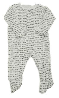 Bielo-sivý overal s nápismi Dunnes