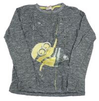 Tmavosivé melírované tričko s Mimoněm