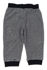 Tmavomodro-bílé pruhované sametové tepláky Ralph Lauren