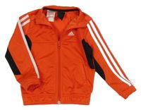 Červeno-černo-bílá propínací sportovní mikina s logem Adidas