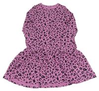 Fialovo-čierne šaty s leopardím vzorom Name it