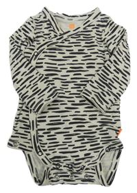 Béžovo-černé zavinovací body s pruhy HEMA 