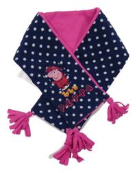 Tmaomodro-růžová fleecová puntíkatá šála s Peppou M&S