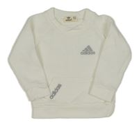 Biela vzorovaná mikina s logem adidas