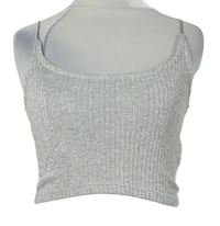 Dámsky sivý trblietavý crop top FB Sister