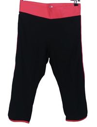 Dámské černo-neonově růžové capri sportovní legíny Athletic Works 