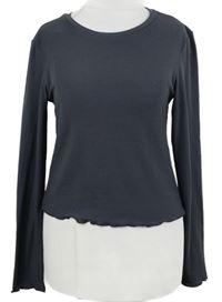 Nové - Dámské tmavošedé žebrované crop triko New Look 