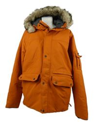 Pánska oranžová šušťáková zimná funkčná bunda s kapucňou zn. Craghoppers