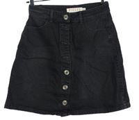 Dámská černá riflová propínací sukně Pieces 