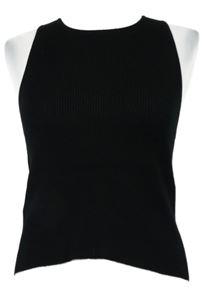 Dámsky čierny rebrovaný pletený top MNG