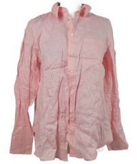 Dámská světlerůžová lněná halenka H&M