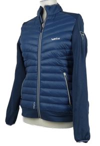 Dámská tmavomodrá šusťáková zateplená funkční péřová bunda Wed´ze 