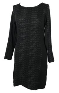 Dámske čierno-biele melírované pletené šaty H&M