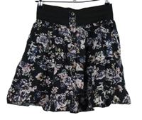 Dámska čierna kvetovaná sukňa