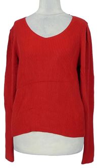 Dámsky červený rebrovaný sveter New Look