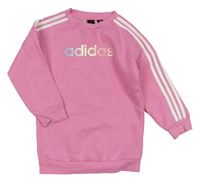 Růžové teplákové šaty s logem Adidas