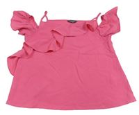 Ružová crop blúzka s volánikom Primark