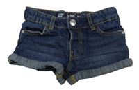 Tmavomodré rifľové mid rise kraťasy Denim Co.