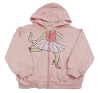 Svetloružová prepínaci mikina s obrázkom a kapucňou H&M