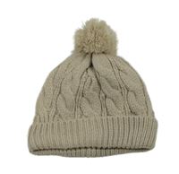 Béžová čapica s brmbolcom