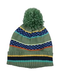Zeleno-farebná pruhovaná čapica s brmbolcom M&S vel.116-140
