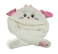 Bílá chlupatá čepice s králíčkem 