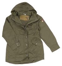 Khaki plátěná jarní parka s kapucí Yigga