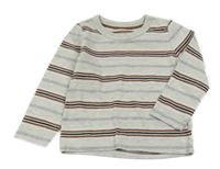 Svetlošedá -hnedo-čierne pruhované tričko C&A