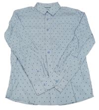 Modro-bílá pruhovaná košile s káry WE