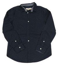 Tmavomodrá puntíkatá košile H&M